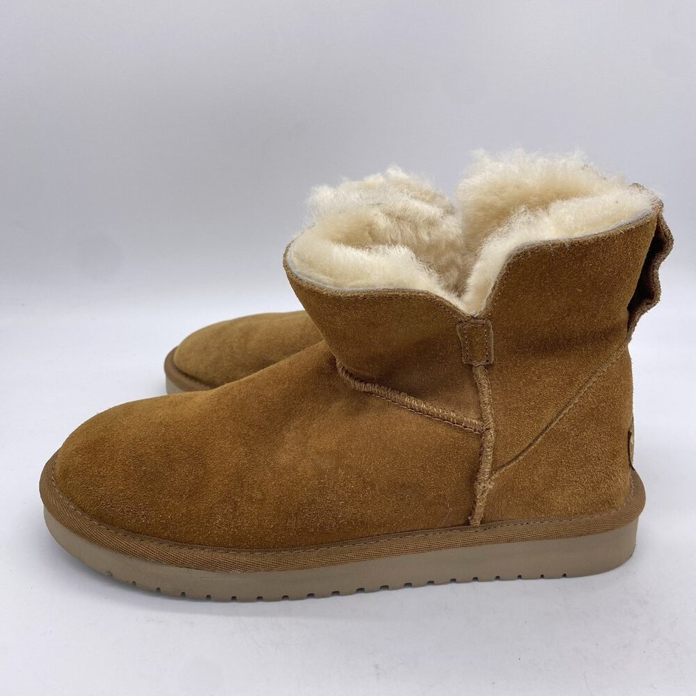 Koolaburra UGG Classic Ankle Boots Women 7 Brown Suede Shearling Lined 1015209 - Picture 5 of 13